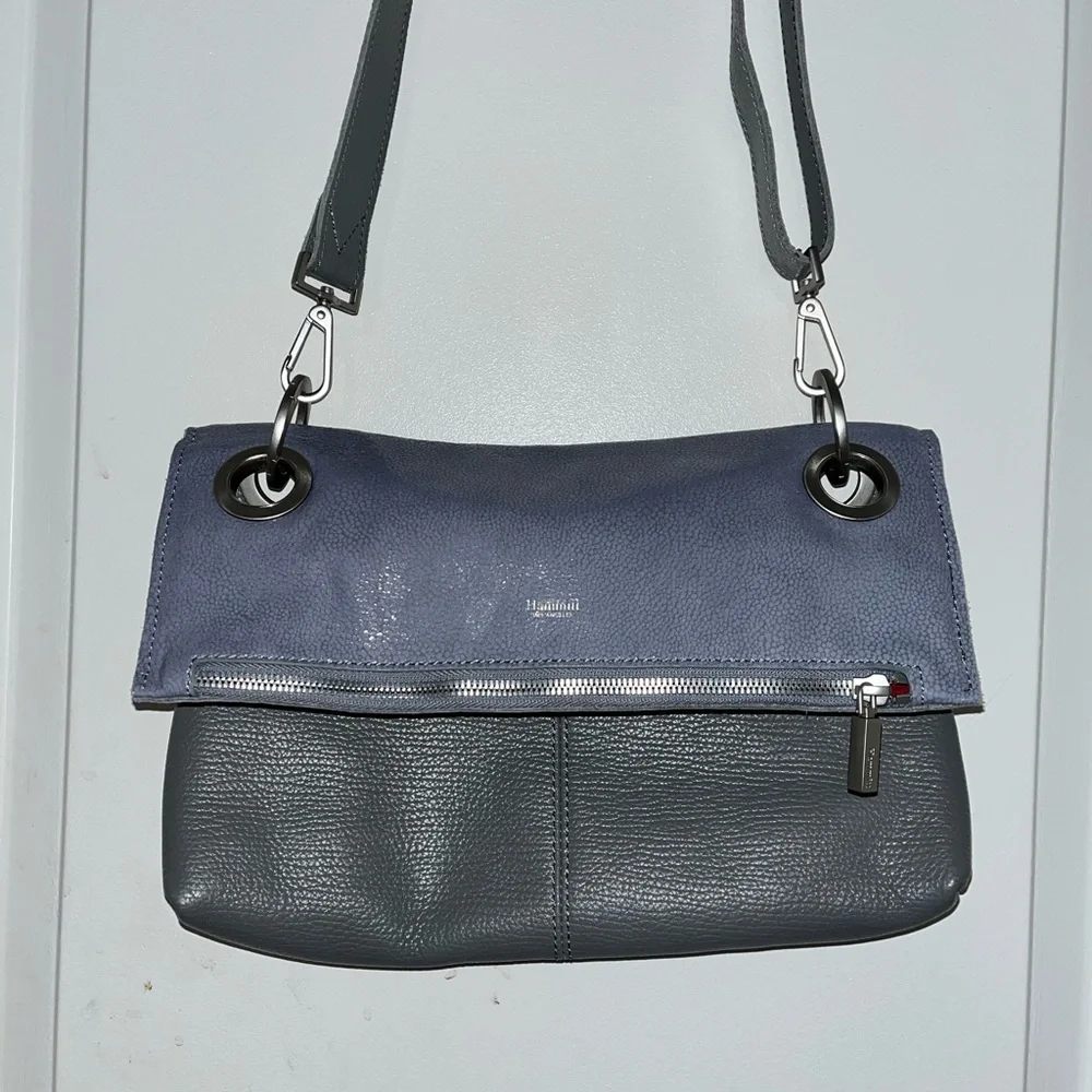 EUC Hammit VIP Meduim Montana reversible crossbody in Stingray Blue/Steel Grey - Picture 4 of 17